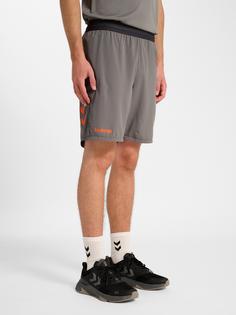Rückansicht von hummel Funktionsshorts STEEL GRAY