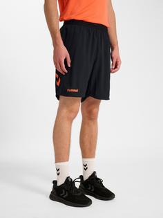 Rückansicht von hummel Funktionsshorts BLACK/ORANGE