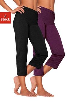 Rückansicht von Vivance active Caprihose Caprihose Damen schwarz beere