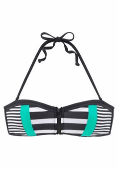 KangaROOS Bandeau-Bikini-Top Bikini Oberteil Damen schwarz-weiß