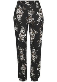 Lascana Strandhose Stoffhose Damen - schwarz-creme