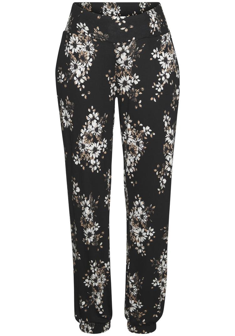 Lascana Lascana Strandhose Stoffhose Damen - schwarz-creme - 0 | SportScheck