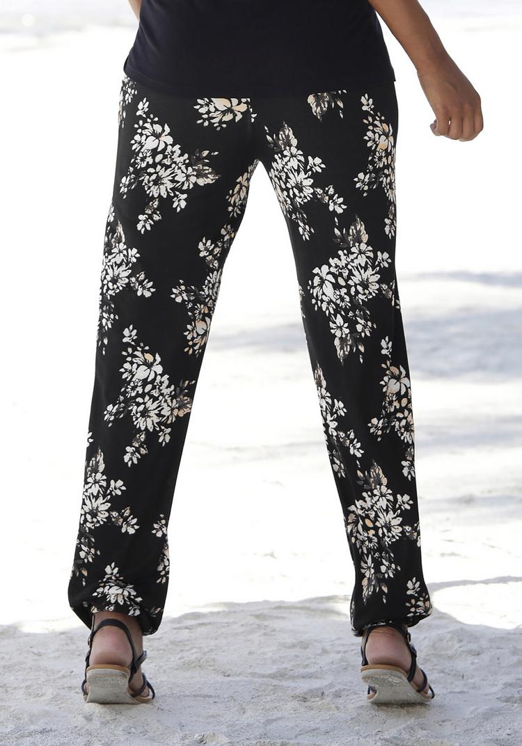 Lascana Lascana Strandhose Stoffhose Damen - schwarz-creme - 0 | SportScheck