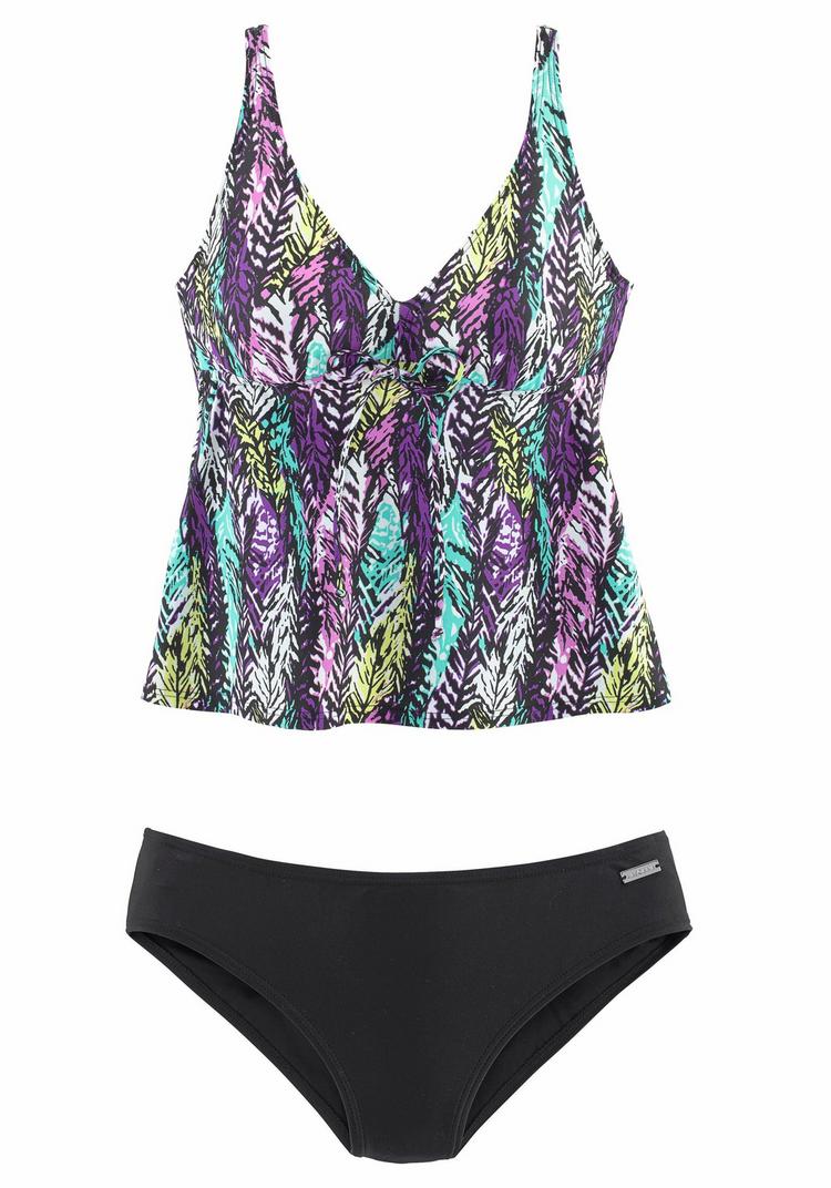 Lascana Lascana B&uuml;gel-Tankini Bikini Set Damen - schwarz-bedruckt - 0 | SportScheck