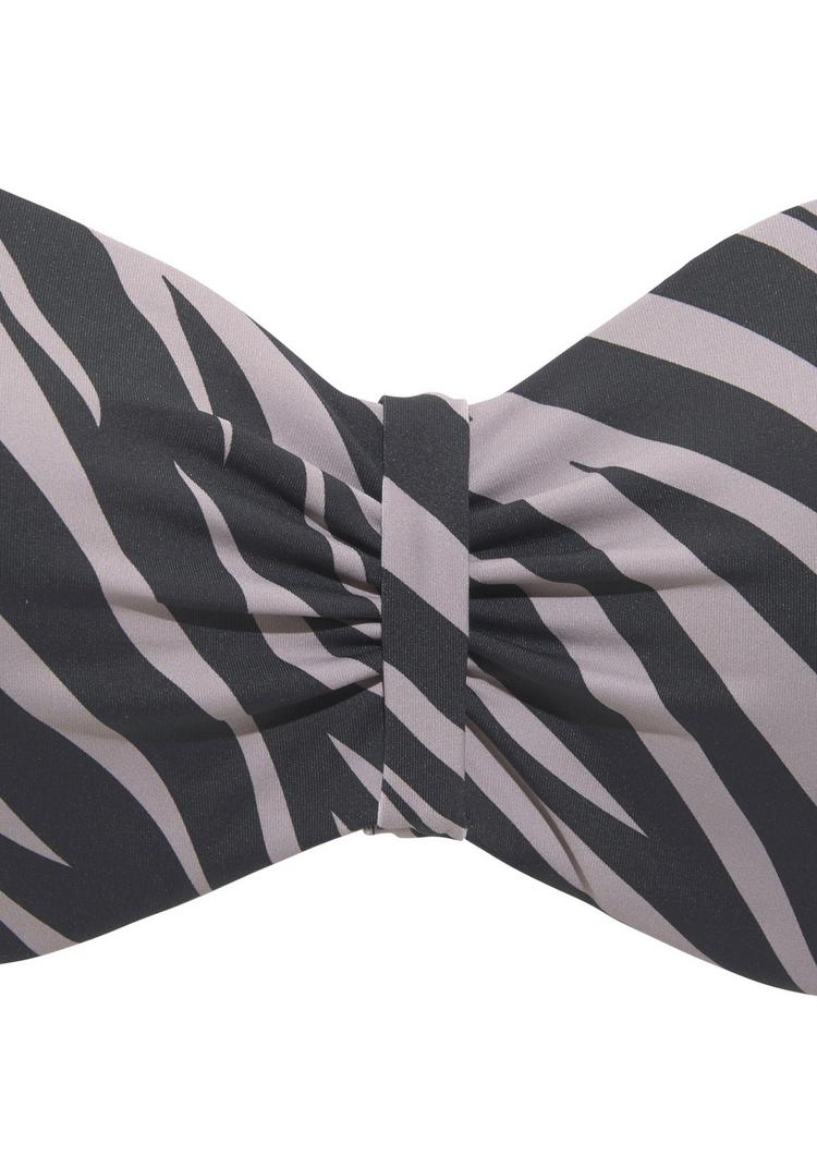Lascana Lascana B&uuml;gel-Bandeau-Bikini-Top Bikini Oberteil Damen - schwarz-bedruckt - 4 | SportScheck