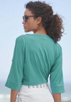 Rückansicht von ELBSAND 3/4-Arm-Shirt Longshirt Damen seaweed teal