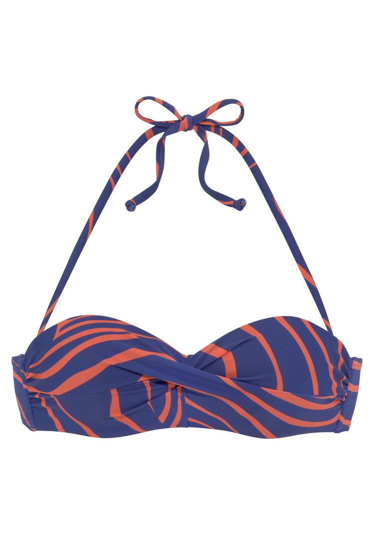 Buffalo Buffalo B&uuml;gel-Bandeau-Bikini-Top Bikini Oberteil Damen - blau-orange - 0 | SportScheck
