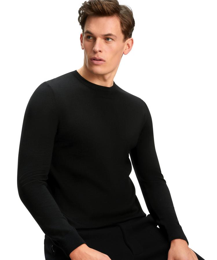 Falke Falke Merino X-Fine Crew Neck Strickpullover Herren - black (3000) - 2 | SportScheck