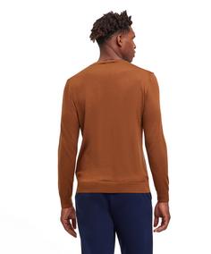 Rückansicht von Falke Merino X-Fine Crew Neck Strickpullover Herren brown (5100)