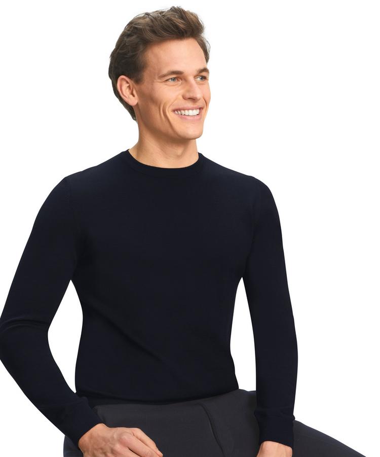 Falke Falke Merino X-Fine Crew Neck Strickpullover Herren - night sky (6437) - 2 | SportScheck