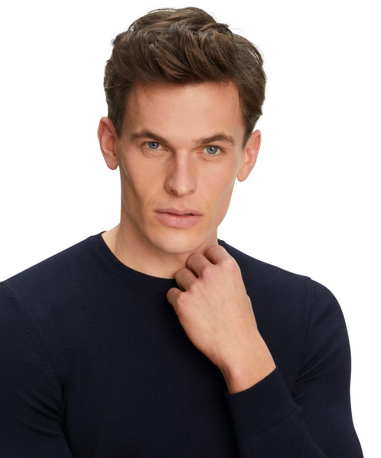 Falke Falke Merino X-Fine Crew Neck Strickpullover Herren - night sky (6437) - 4 | SportScheck