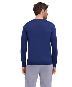 Rückansicht von Falke Merino X-Fine Crew Neck Strickpullover Herren night blue (6578)
