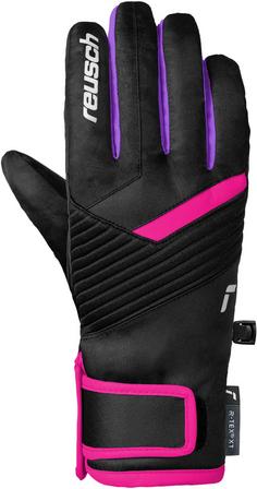 Rückansicht von Reusch Dan R-TEX® XT Junior Skihandschuhe Kinder 7720 black/pink glo