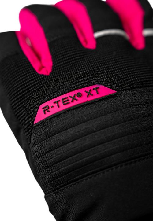 Rückansicht von Reusch Benji R-TEX® XT Junior Skihandschuhe Kinder 7748 black/white/pink glo