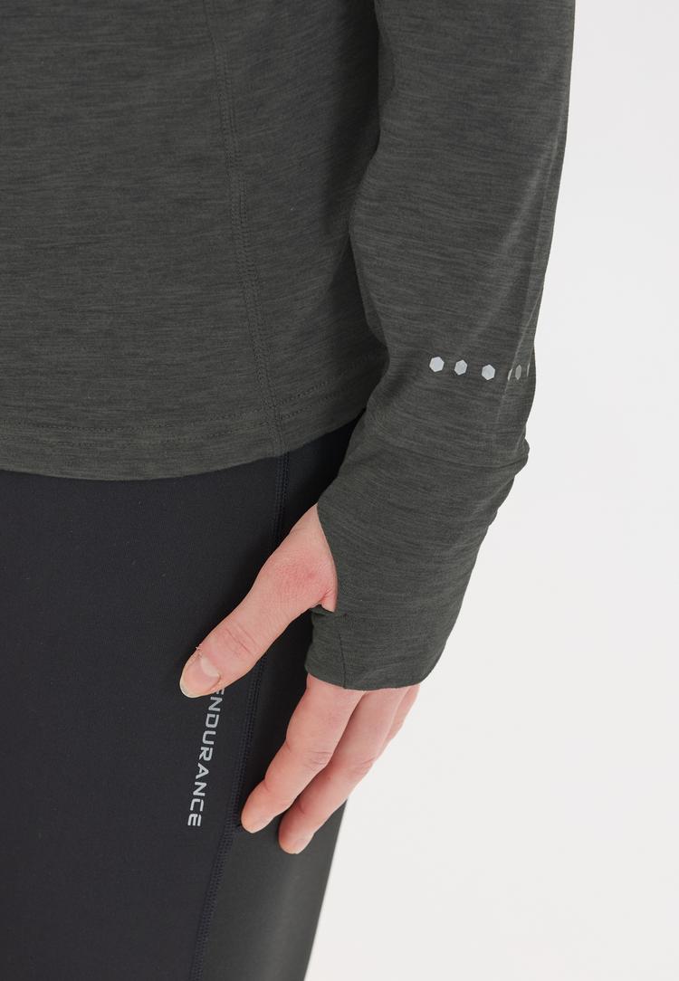 Endurance Endurance Canna Langarmshirt Damen - 1111 Black Melange - 5 | SportScheck