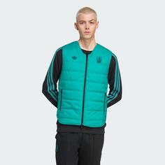 Rückansicht von adidas Liverpool FC Terrace Icons Weste Outdoorweste Herren Black / Sea Green