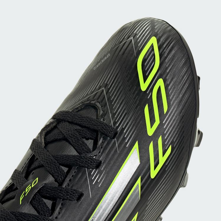 adidas adidas F50 CLUB Kids Fu&szlig;ballschuh, Fu&szlig;ballschuhe Kinder - Core Black / Iron Metallic / Lucid Lemon - 5 | SportScheck