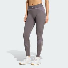 Rückansicht von adidas Hyperglam Shine Full-Length Leggings Leggings Damen Grey Strata / Taupe Oxide