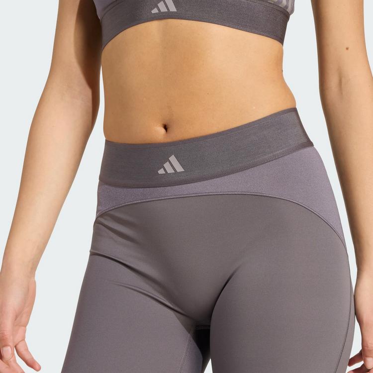 adidas adidas Hyperglam Shine Full-Length Leggings Leggings Damen - Grey Strata / Taupe Oxide - 0 | SportScheck