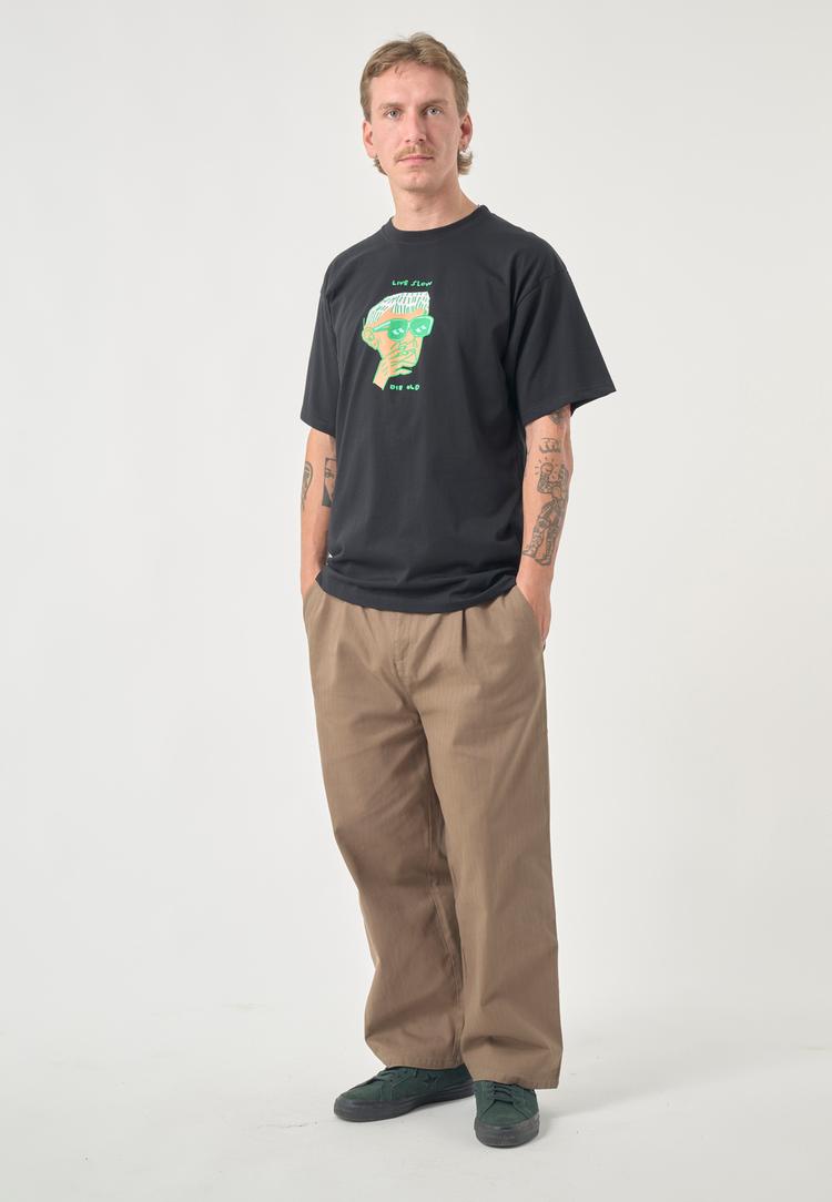 Cleptomanicx Cleptomanicx Classic Tee Live slow die old Printshirt Herren - Black - 1 | SportScheck