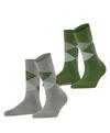 Burlington Everyday Argyle SO 2-Pack Socken Damen - melange grey (3967)