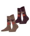 Burlington Everyday Argyle SO 2-Pack Socken Damen - nougat (5020)