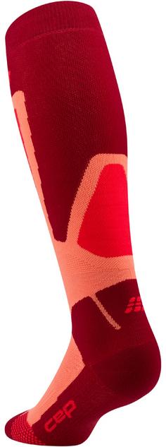 Rückansicht von CEP KNEE HIGH SKIING THERMO KOMPRESSION Skisocken Damen red/coral
