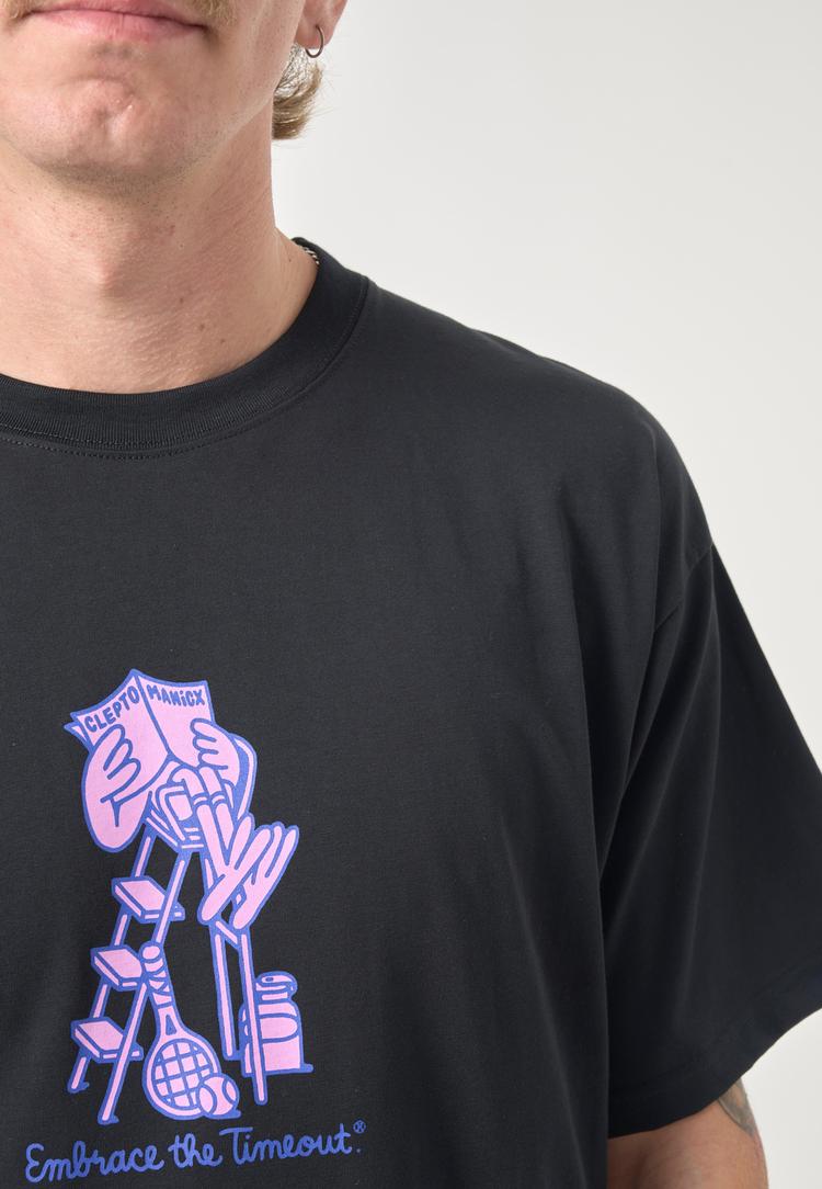 Cleptomanicx Cleptomanicx Classic Tee Embrace Tennis Printshirt Herren - Black - 0 | SportScheck