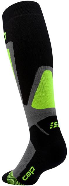 Rückansicht von CEP KNEE HIGH SKIING THERMO KOMPRESSION Skisocken Damen black/lime