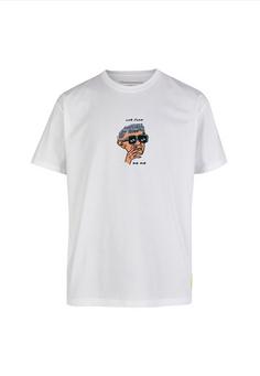 Cleptomanicx Classic Tee Live slow die old Printshirt Herren White
