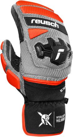 Rückansicht von Reusch Worldcup Warrior GS Mitten Skihandschuhe 7588 blck/silver/fluo red