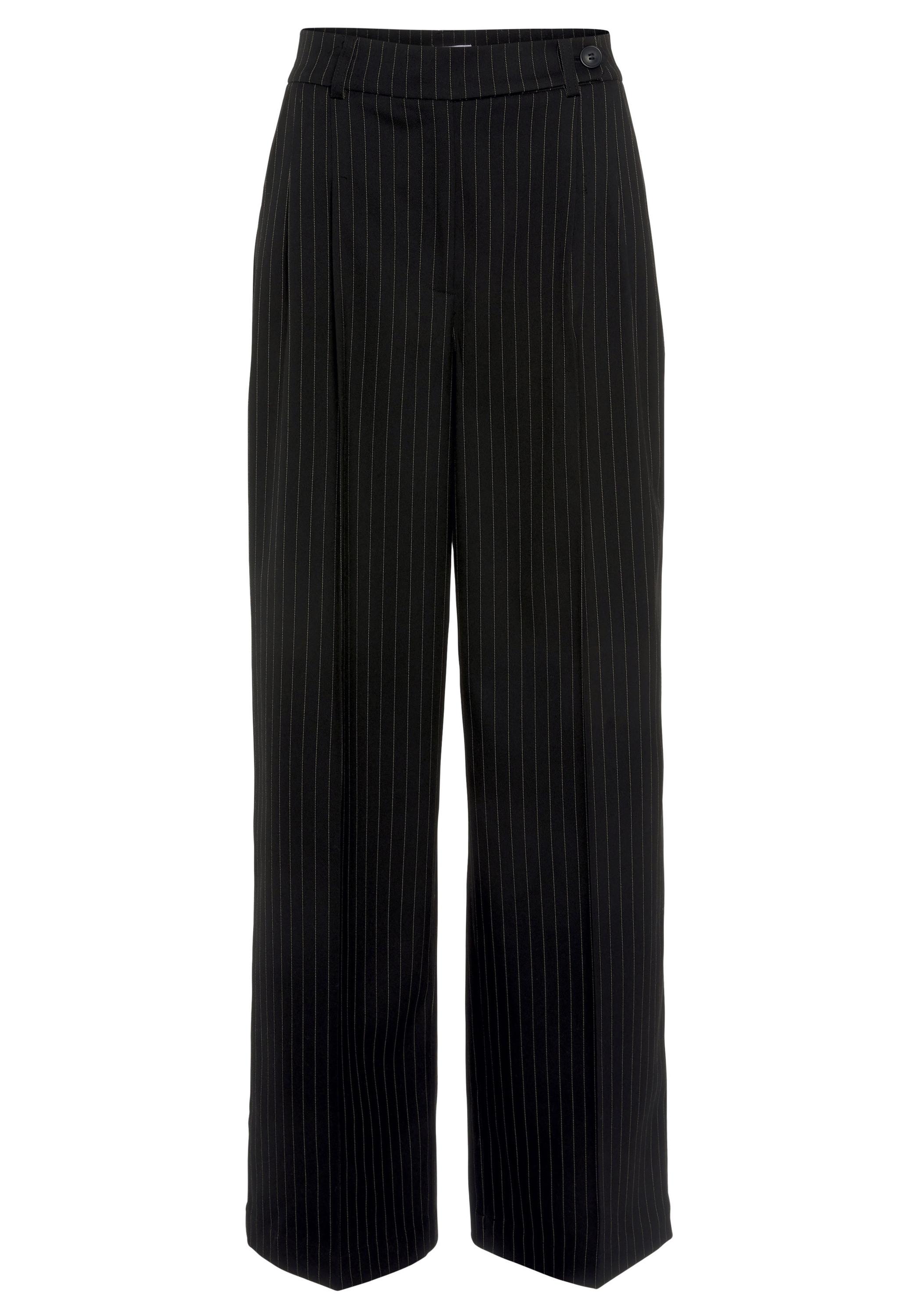 Lascana Palazzohose Stoffhose Damen - schwarz-braun gestreift