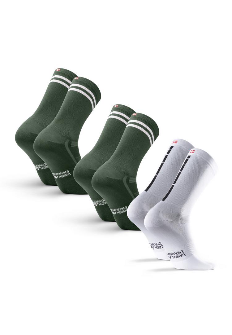 DANISH ENDURANCE DANISH ENDURANCE long cycling Socken - olive stripes white Black - 0 | SportScheck