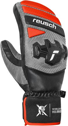 Rückansicht von Reusch Worldcup Warrior Team Mitten Skihandschuhe 7588 blck/silver/fluo red