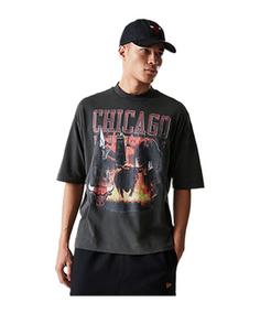 New Era NBA Washed Graphic Chicago Bulls T-Shirt T-Shirt Herren grau