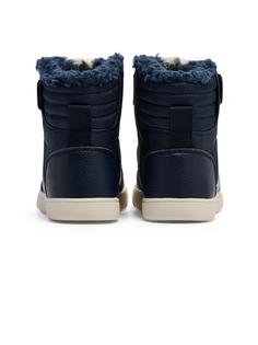 Rückansicht von hummel STADIL SUPER POLY BOOT RECYCLED TEX JR Winterschuhe Kinder BLACK IRIS/SILVER