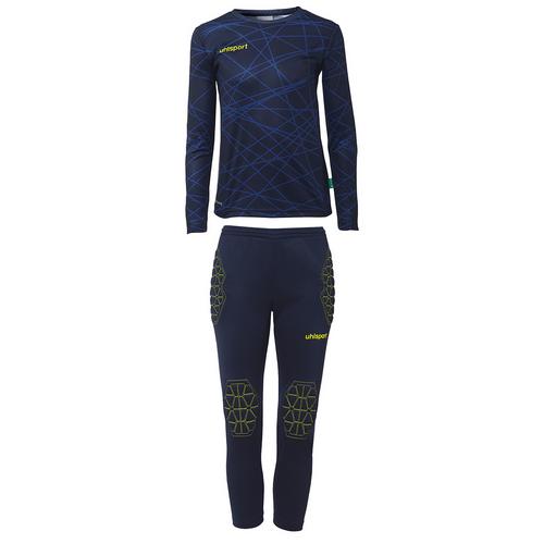 Rückansicht von Uhlsport Prediction Junior Torwart Set Kinder fluo gelb