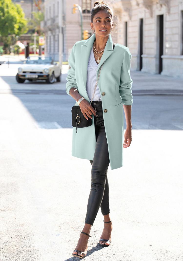 Lascana Lascana Kurzmantel Trenchcoat Damen - hellgr&uuml;n - 2 | SportScheck