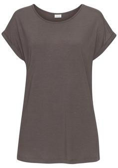 Lascana Kurzarmshirt T-Shirt Damen taupe