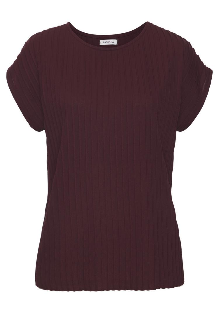 Lascana Lascana Kurzarmshirt T-Shirt Damen - bordeaux - 0 | SportScheck