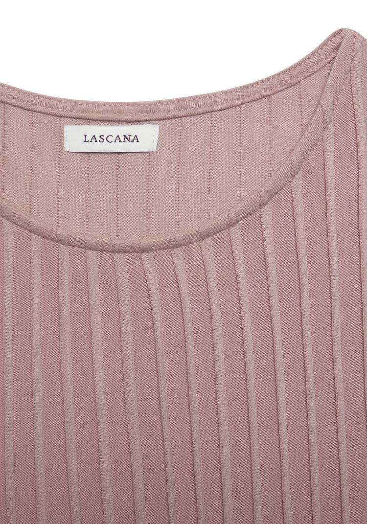Lascana Lascana Kurzarmshirt T-Shirt Damen - mauve - 2 | SportScheck