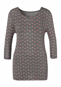 Lascana 3/4-Arm-Shirt Longshirt Damen dunkelgrau