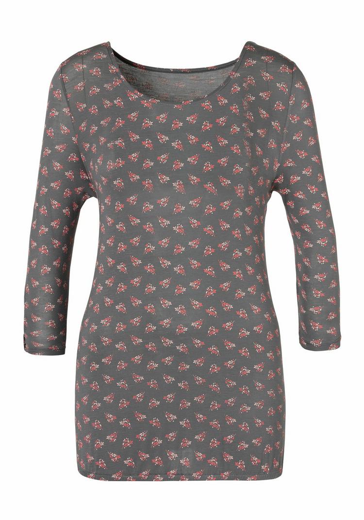 Lascana Lascana 3/4-Arm-Shirt Longshirt Damen - dunkelgrau - 0 | SportScheck