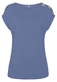 Buffalo Kurzarmshirt T-Shirt Damen rauchblau