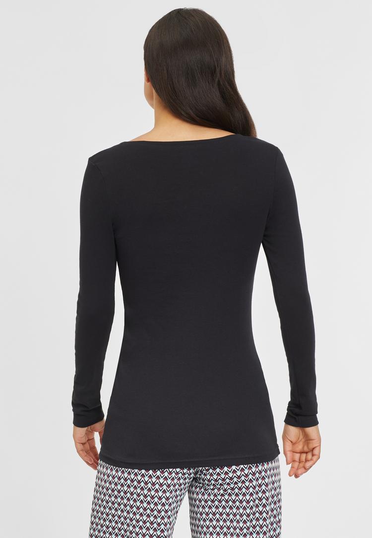 Bench Bench Langarmshirt Langarmshirt Damen - schwarz - wei&szlig; - 2 | SportScheck