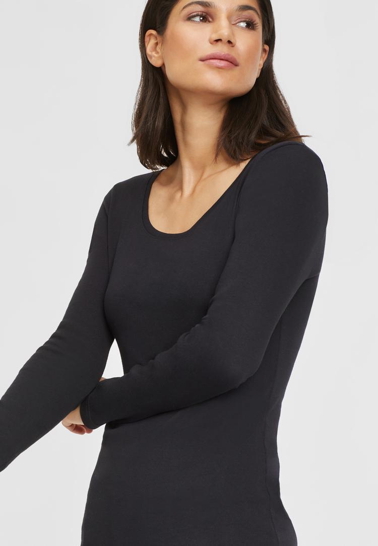 Bench Bench Langarmshirt Langarmshirt Damen - schwarz - wei&szlig; - 1 | SportScheck