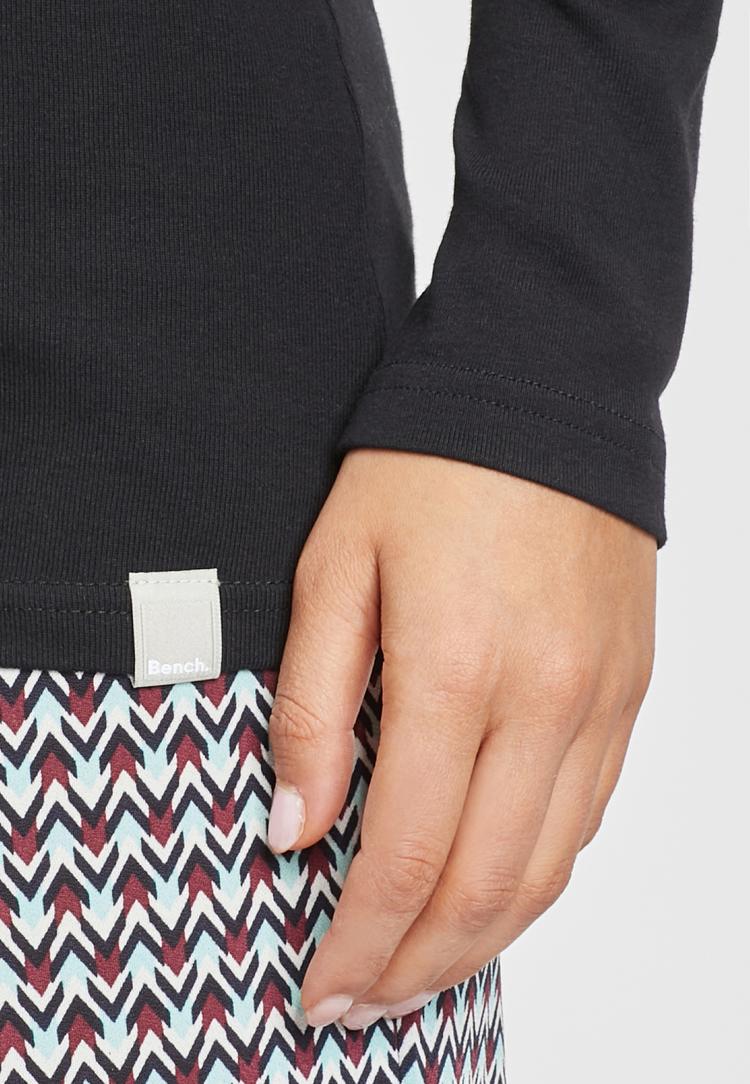 Bench Bench Langarmshirt Langarmshirt Damen - schwarz - wei&szlig; - 2 | SportScheck