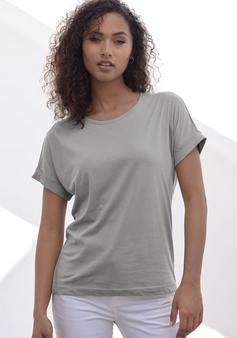 Rückansicht von Copenhagen Studios T-Shirt T-Shirt Damen dusty blue
