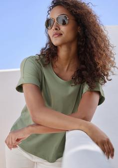 Rückansicht von Copenhagen Studios T-Shirt T-Shirt Damen light olive