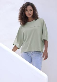 Rückansicht von Copenhagen Studios Oversize-Shirt T-Shirt Damen light olive